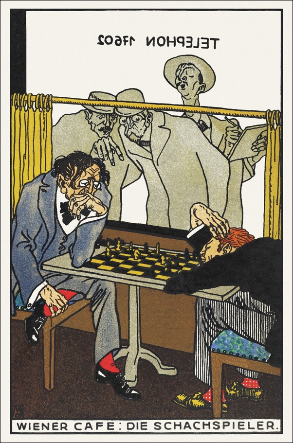 Image of Viennese Café: The Chess Players, Moriz Jung - plakat Wymiar do wyboru: 21x29,7 cm