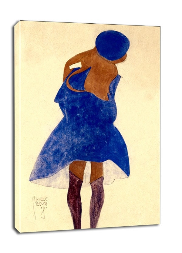 Image of Standing Girl, Back View, Egon Schiele - obraz na płótnie Wymiar do wyboru: 20x30 cm