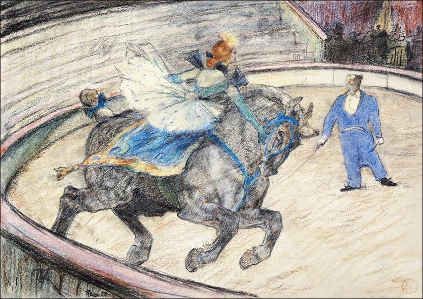 Image of At the Circus: Work in the Ring, Henri De Toulouse-Lautrec - plakat Wymiar do wyboru: 40x30 cm