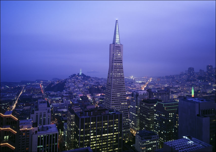 Image of Dusk view of San Francisco, California, Carol Highsmith - plakat Wymiar do wyboru: 42x29,7 cm