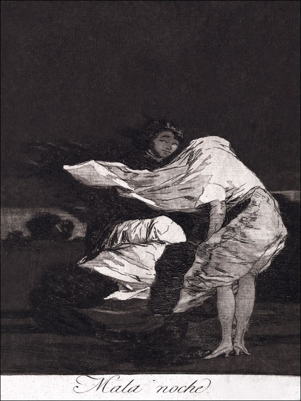 Image of The Caprichos- A Bad Night, Francisco Goya - plakat Wymiar do wyboru: 29,7x42 cm