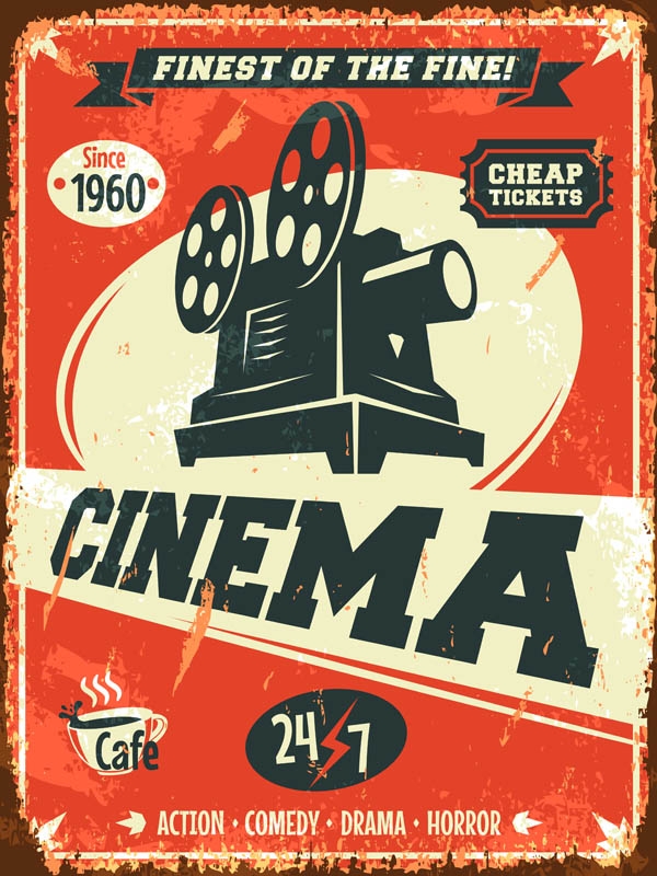Image of Kino - retro plakat Wymiar do wyboru: 50x70 cm