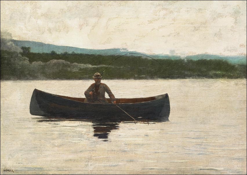 Image of Playing a Fish, Winslow Homer - plakat Wymiar do wyboru: 70x50 cm