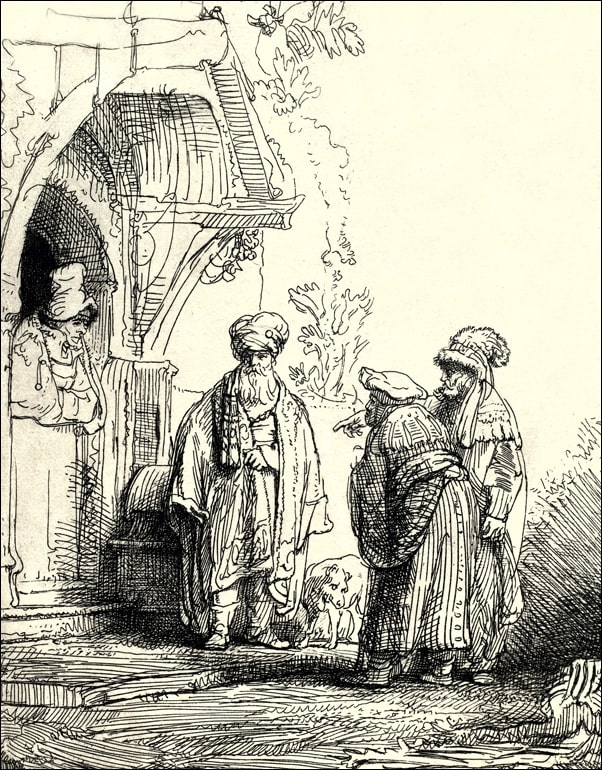 Image of Three Oriental Figures, Rembrandt - plakat Wymiar do wyboru: 20x30 cm