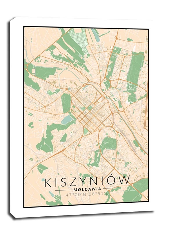 Image of Kiszyniow mapa kolorowa - obraz na płótnie Wymiar do wyboru: 20x30 cm