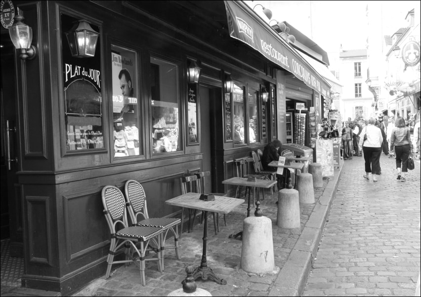 Image of Paryż Montmartre. Kawiarnia. - plakat Wymiar do wyboru: 60x40 cm