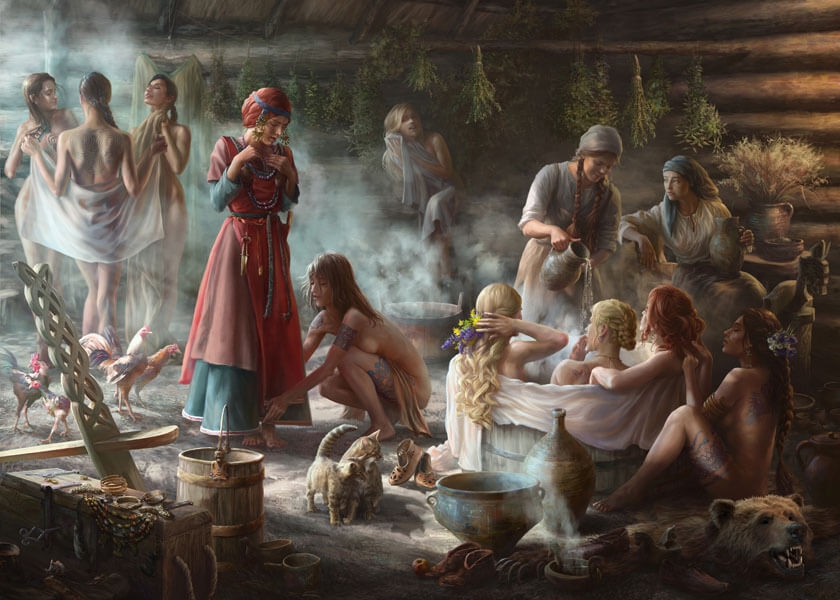 Image of Łaźnia wikińska - plakat Wymiar do wyboru: 100x70 cm