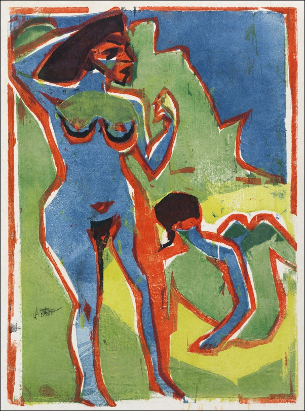 Image of Bathing Women - Moritzburg, Ernst Ludwig Kirchner - plakat Wymiar do wyboru: 40x50 cm