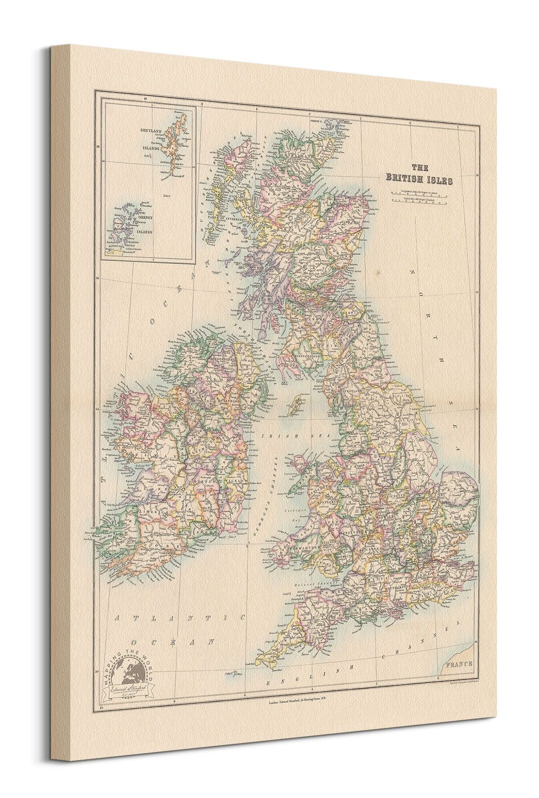 Image of Stanfords Mapa Wielkiej Brytanii 1884 - obraz na płótnie