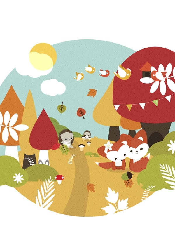 Image of Jesień w Zaczarowanym Lesie - plakat Wymiar do wyboru: 50x70 cm