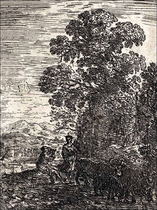 Image of The Herdsman and the Shepherdess, Claude Lorrain - plakat Wymiar do wyboru: 21x29,7 cm
