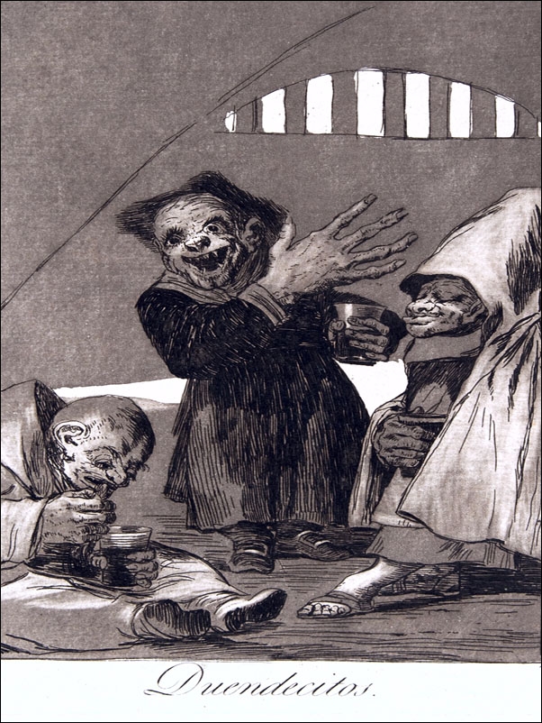 Image of Plate 49 from Los Caprichos- Hobgoblins (Duendecitos, Francisco Goya - plakat Wymiar do wyboru: 42x59,4 cm