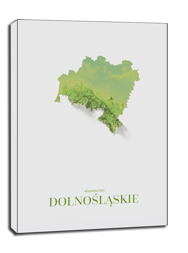 Image of Dolny Śląsk mapa kolorowa - obraz na płótnie Wymiar do wyboru: 20x30 cm