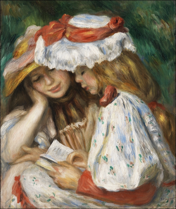 Image of Two Girls Reading, Auguste Renoir - plakat Wymiar do wyboru: 40x50 cm