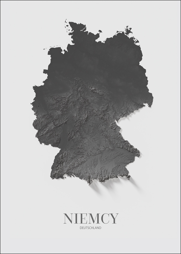 Image of Niemcy, mapa grafitowa - plakat Wymiar do wyboru: 40x60 cm