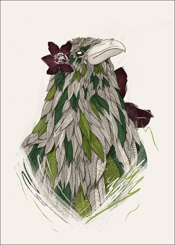Image of Feathered Raven - plakat Wymiar do wyboru: 40x50 cm