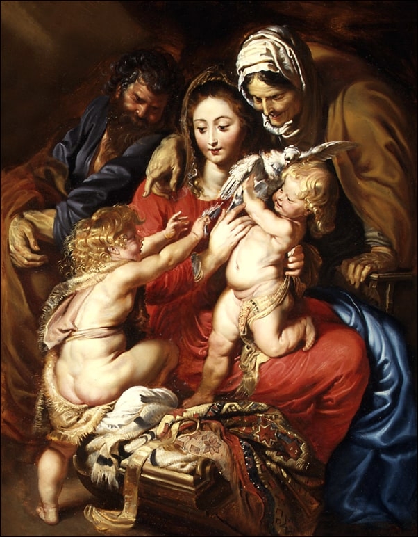 Image of The Holy Family with Saint Elizabeth, Saint John, and a Dove, Rubens - plakat Wymiar do wyboru: 42x59,4 cm