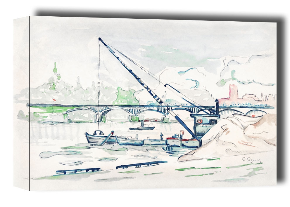 Image of Le Pont des Arts painting in high resolution, Paul Signac - obraz na płótnie Wymiar do wyboru: 70x50 cm