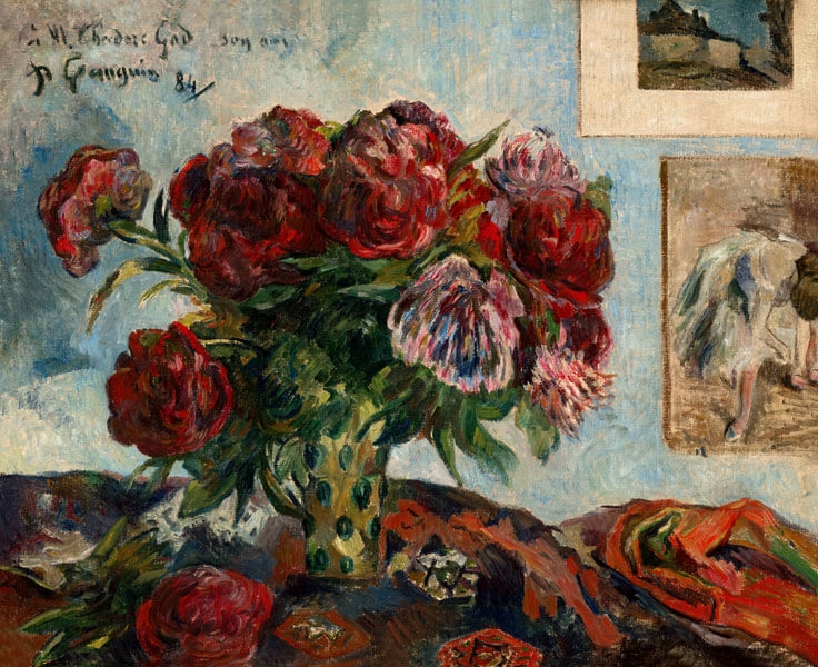 Image of Still Life with Peonies, Paul Gauguin - plakat Wymiar do wyboru: 100x70 cm