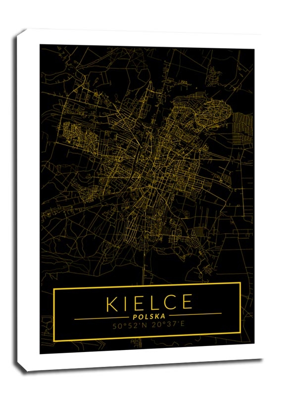 Image of Kielce mapa złota - obraz na płótnie Wymiar do wyboru: 20x30 cm