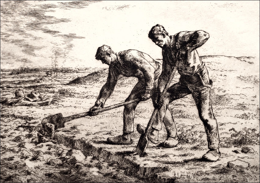 Image of The Diggers, Jean-François Millet - plakat Wymiar do wyboru: 70x50 cm