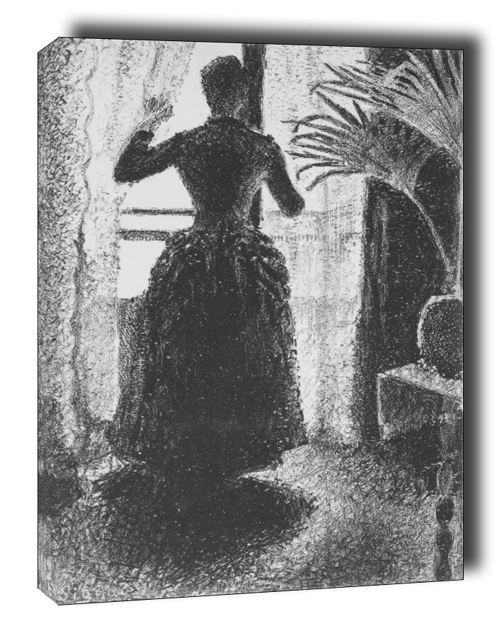Image of Woman at the Window: Initial Conception for the painting Sunday, Paul Signac - obraz na płótnie Wymiar do wyboru: 30x40 cm