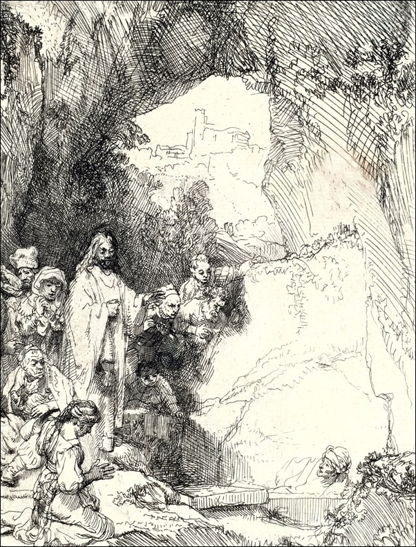 Image of The Raising of Lazarus Small Plate, Rembrandt - plakat Wymiar do wyboru: 21x29,7 cm