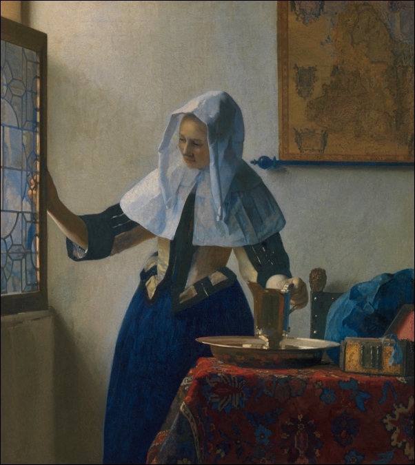 Image of Young Woman with a Water Pitcher, Jan Vermeer - plakat Wymiar do wyboru: 40x50 cm
