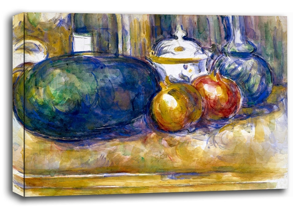 Image of Still-Life with a Watermelon and Pomegranates, Paul Cézanne - obraz na płótnie Wymiar do wyboru: 40x30 cm