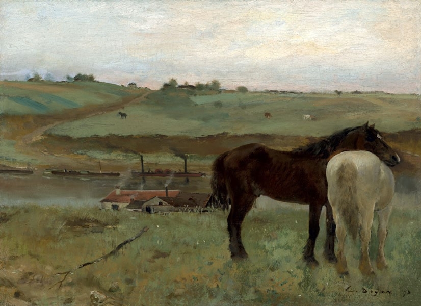 Image of Horses in a Meadow, Edgar Degas - plakat Wymiar do wyboru: 59,4x42 cm