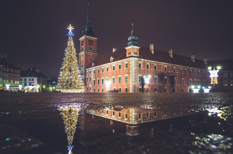 Image of Warszawa Zamek Królewski Zimowy Plac Zamkowy - plakat premium Wymiar do wyboru: 140x100 cm