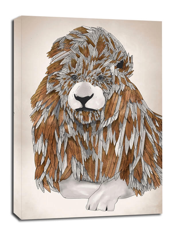 Image of feathered lion - obraz na płótnie Wymiar do wyboru: 30x40 cm