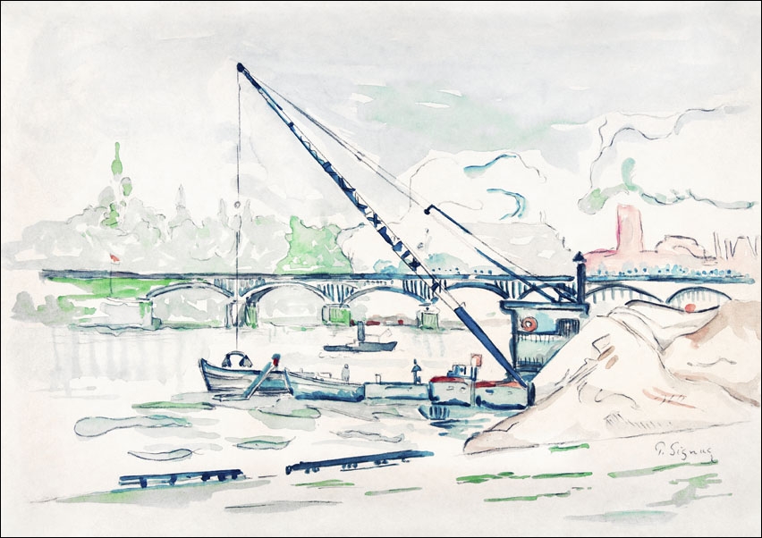 Image of Le Pont des Arts painting in high resolution, Paul Signac - plakat Wymiar do wyboru: 70x50 cm