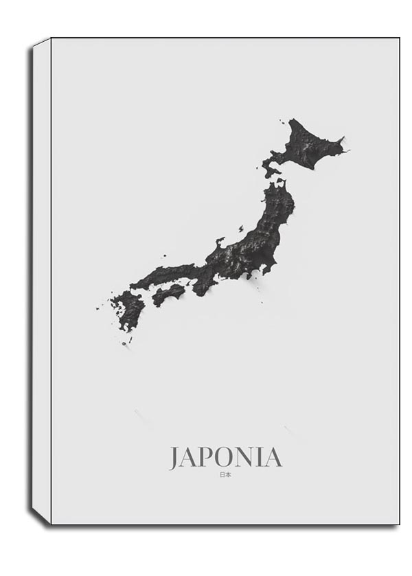 Image of Japonia, mapa grafitowa - obraz na płótnie Wymiar do wyboru: 50x70 cm