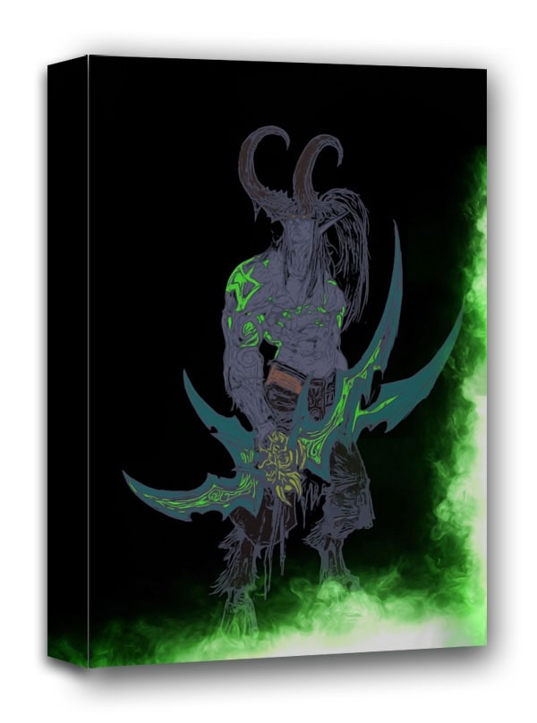 Image of BlizzardVerse Stencils, Illidan, the Betrayer, Warcraft - obraz na płótnie Wymiar do wyboru: 50x70 cm
