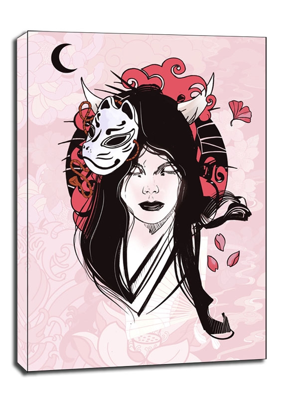 Image of Geisha Kitsune - obraz na płótnie Wymiar do wyboru: 90x120 cm