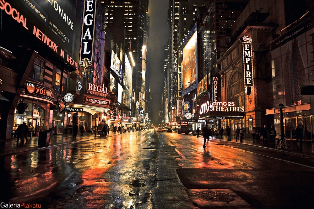 Image of Nowy Jork - Manhattan Nocą - 42nd Street 2 - plakat