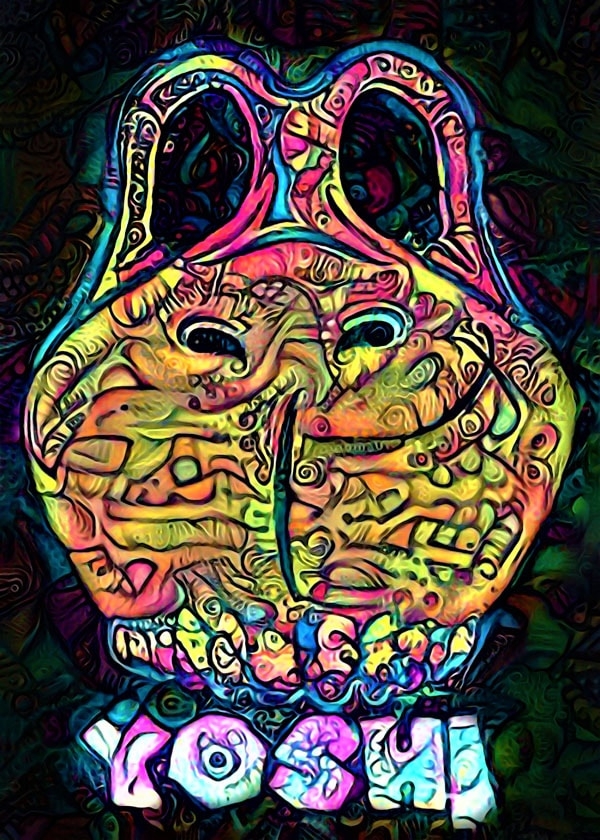 Image of PsychoSkulls, Yoshi, Mario Nintendo - plakat Wymiar do wyboru: 21x29,7 cm
