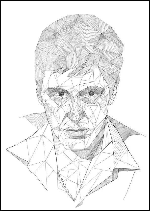 Image of Geometryczny Al Pacino - plakat Wymiar do wyboru: 21x29,7 cm