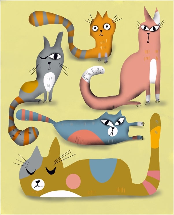 Image of Koty - plakat Wymiar do wyboru: 20x30 cm