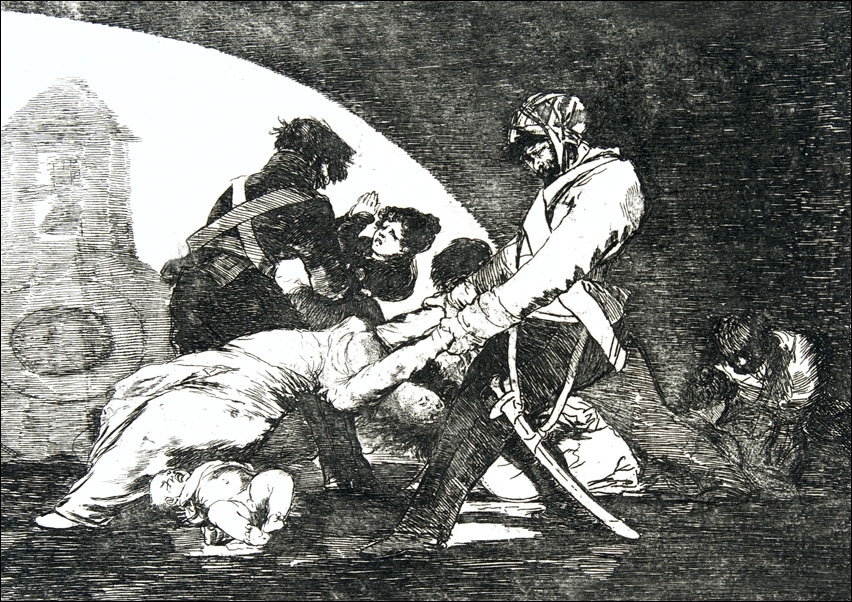 Image of Plate 11 from The Disasters of War (Los Desastres de la Guerra)- Neither do these. (Ni por esas, Francisco Goya - plakat Wymiar do wyboru: 59,4x42 cm