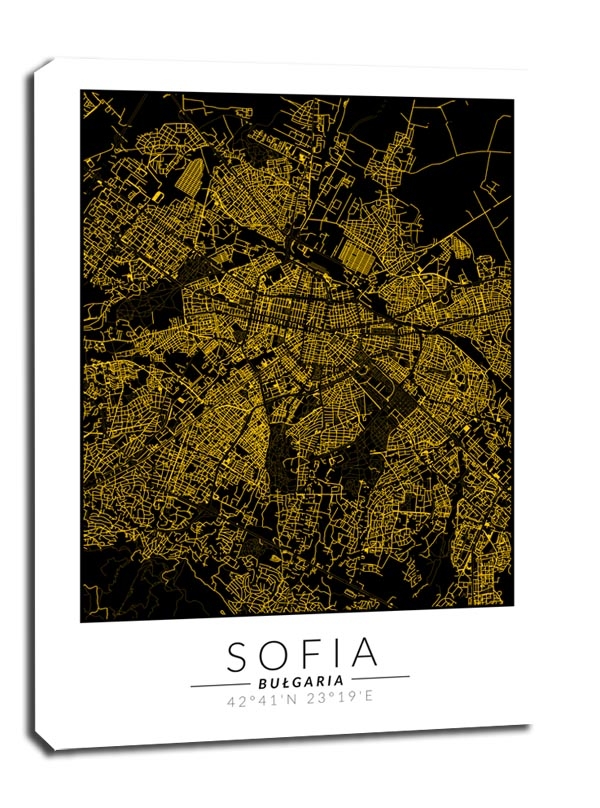 Image of Sofia złota mapa - obraz na płótnie Wymiar do wyboru: 20x30 cm