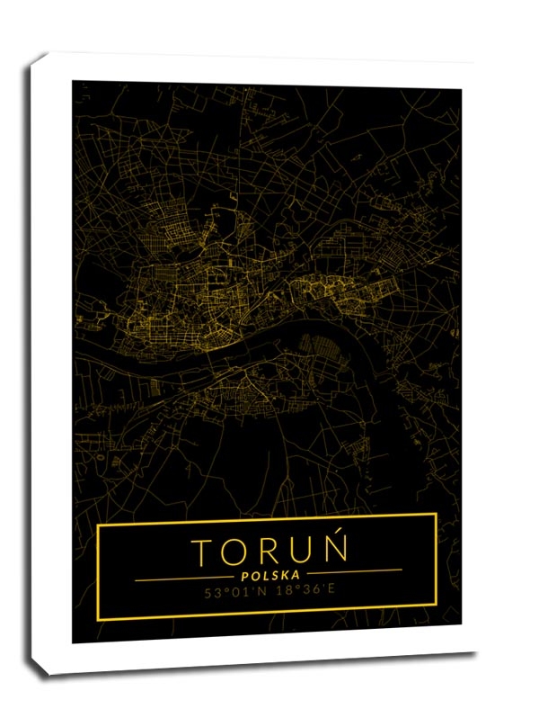 Image of Toruń mapa złota - obraz na płótnie Wymiar do wyboru: 50x70 cm