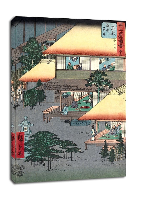 Image of Ishibe Guests at the Inn, Hiroshige - obraz na płótnie Wymiar do wyboru: 90x120 cm