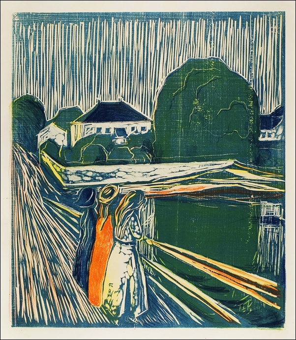 Image of The Girls on the Bridge (1918), Edvard Munch - plakat Wymiar do wyboru: 29,7x42 cm