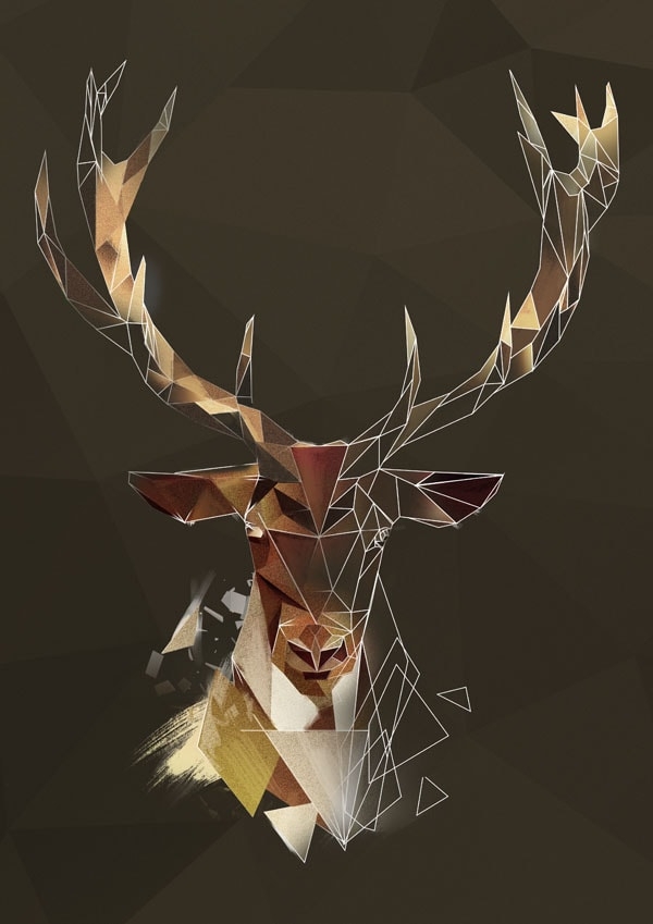 Image of Jeleń szkic - plakat Wymiar do wyboru: 29,7x42 cm