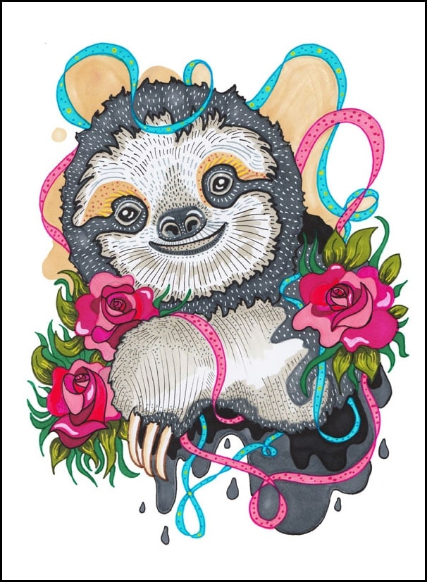 Image of Sloth - plakat Wymiar do wyboru: 40x50 cm