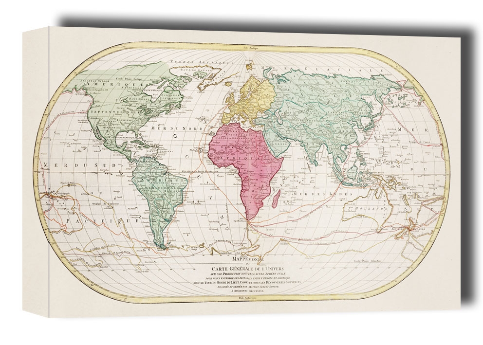 Image of Mappe Monde ou Carte générale de l'Univers, Albert Lotter - obraz na płótnie Wymiar do wyboru: 80x60 cm