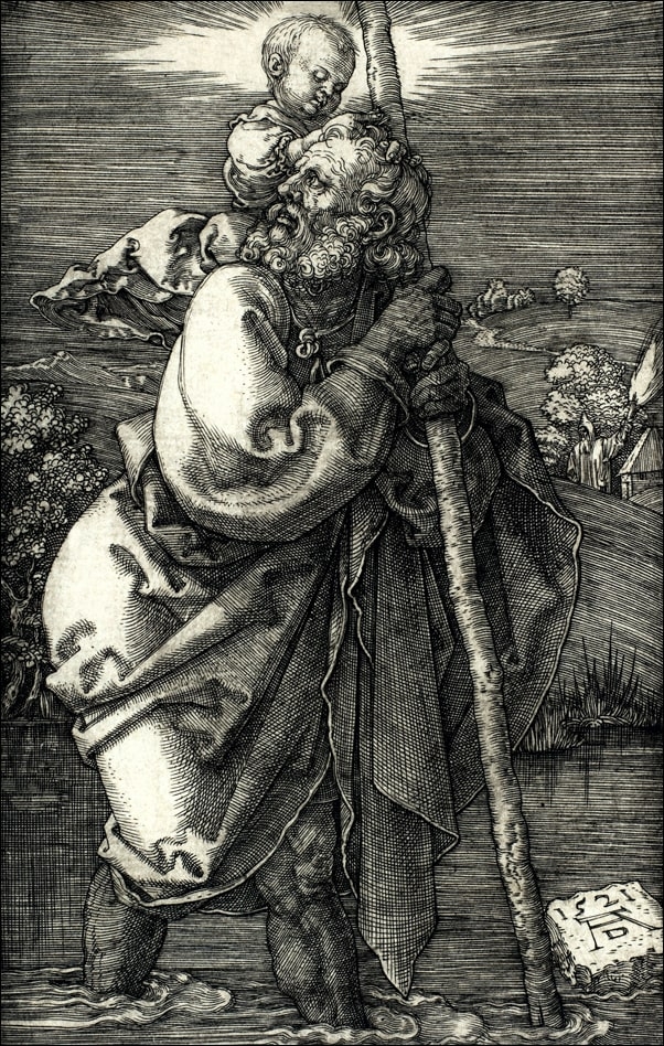 Image of Saint Christopher Facing Left, Albrecht Durer - plakat Wymiar do wyboru: 42x59,4 cm
