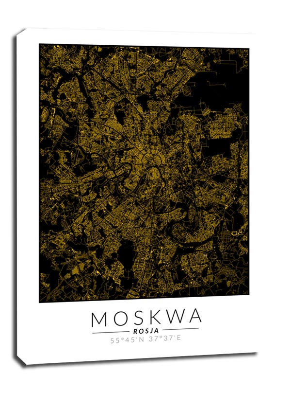 Image of Moskwa złota mapa - obraz na płótnie Wymiar do wyboru: 20x30 cm